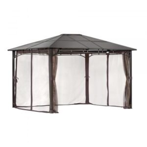 ShelterLogic Sycamore 24024 Gazebo 10x12 (9ft W) Aluminum Frame (Brown)