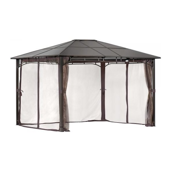 ShelterLogic Sycamore 24024 Gazebo 10x12 (9ft W) Aluminum Frame (Brown)