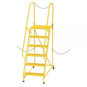 Vestil LAD-STAL-6-P-YL Yellow Perforated Semi Trailer Ladder (6-Step, 90in. High)