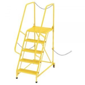 Vestil LAD-STAL-5-P-YL Yellow Perforated Semi Trailer Ladder (5-Step, 80in. High)