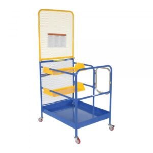 Vestil WP-3648-2SF-CA-84B 1000 lb Forklift Work Platform w/ 2-Side Entry, Casters & Backguard (36in x 48in)