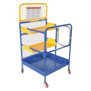Vestil WP-3636-2SF-CA 1000 lb Forklift Work Platform w/ 2-Side Entry & Casters (36in x 36in)