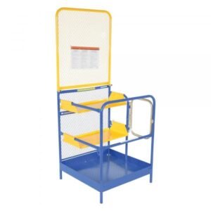 Vestil WP-3636-2SF-84B 1000 lb Forklift Work Platform w/ 2-Side Entry & Backguard (36in x 36in)