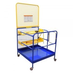 Vestil WP-4848-2SF-CA-84B 1000 lb Forklift Work Platform w/ 2-Side Entry, Casters & Backguard (48in x 48in)