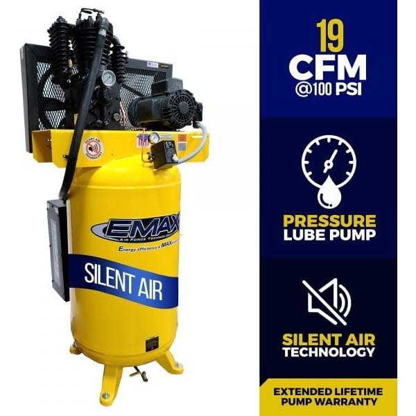 EMAX ES05V080I1 - Industrial Silent Air 1PH Vertical Compressor