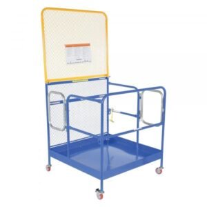 Vestil WP-4848-CA-84B-DD 1000 lb Forklift Work Platform w/ Double Door & 84in Backguard