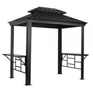 ShelterLogic Sojag BBQ Messina 500-9162875 Grill Gazebo 6x8 Hardtop Aluminum (Gray)