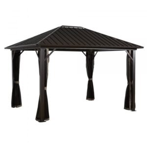 ShelterLogic Sojag Genova II 500-9165043 Gazebo 10x14 Hardtop Aluminum (Brown)