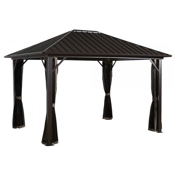 ShelterLogic Sojag Genova II 500-9165043 Gazebo 10x14 Hardtop Aluminum (Brown)