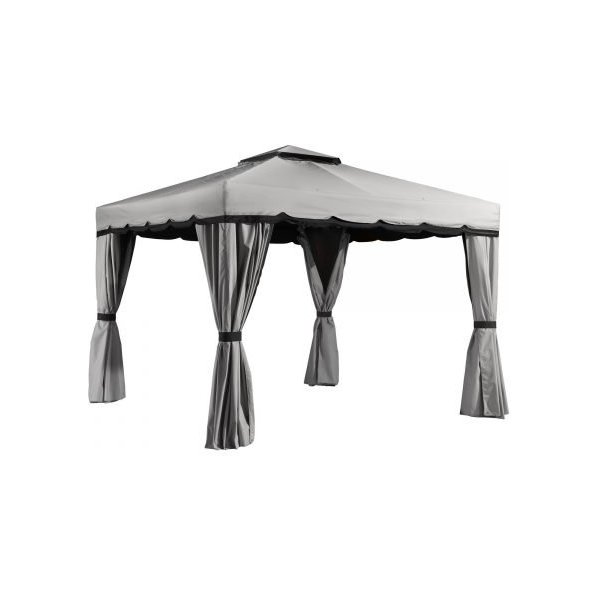 ShelterLogic Sojag 500-9161182 Roma 10x12ft Gazebo, Fabric Roof, Gray/Black