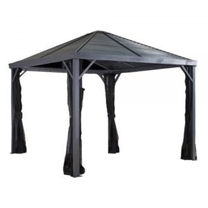 ShelterLogic Sojag 500-9162806 Sanibel 8x8ft Hardtop Gazebo, Aluminum, Gray