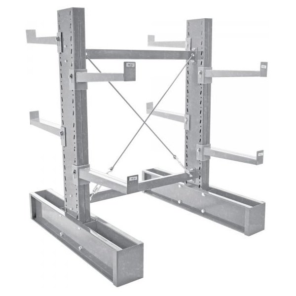 Vestil MDU-C-6-36-G-SET 6ft H Galvanized Medium-Duty Double Cantilever Starter Set (36in Arms)