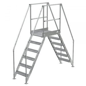 Vestil COL-AL-6-56-23 6-Step Aluminum Crossover Ladder (500 lbs, 60" Clearance)