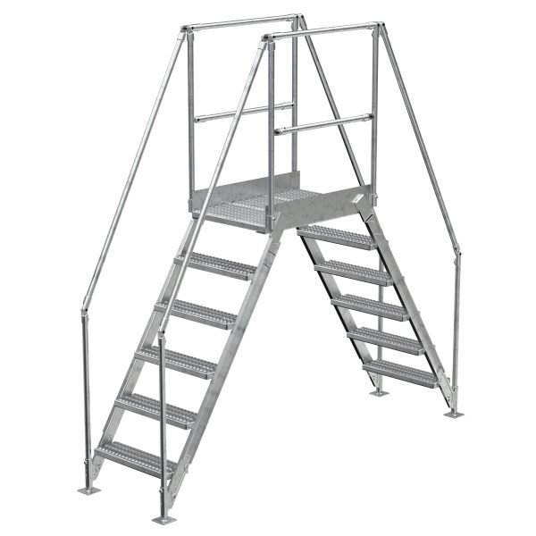 Vestil COL-AL-6-56-23 6-Step Aluminum Crossover Ladder (500 lbs, 60" Clearance) Vestil COL-AL-6-56-23 6-Step Aluminum Crossover Ladder (500 lbs, 60" Clearance)