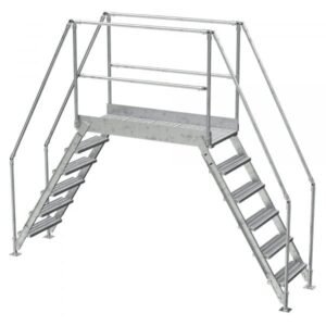 Vestil COL-AL-6-56-44 6-Step Aluminum Crossover Ladder (500 lbs, 60" Clearance)