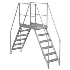 Vestil COL-AL-6-56-33 6-Step Aluminum Crossover Ladder (500 lbs, 60" Clearance)