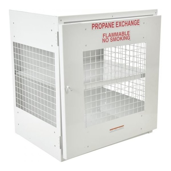 Vestil CYL-EX-12-E 12-Cylinder Cabinet w/ Mesh Door (Exterior Use, White)