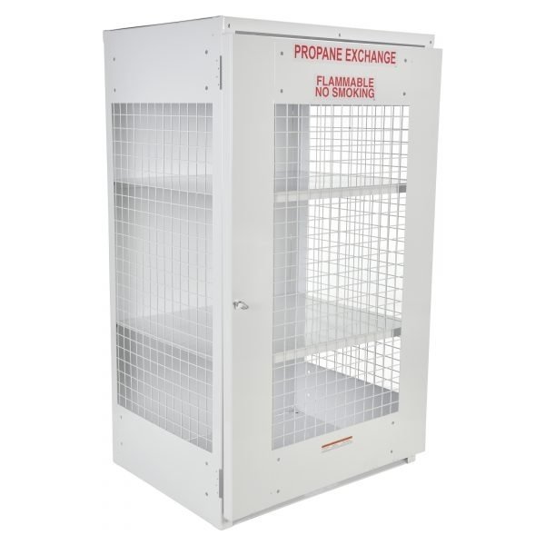 Vestil CYL-EX-18-E 18-Cylinder Cabinet w/ Mesh Door (Exterior Use, White)