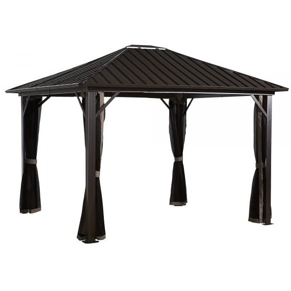 ShelterLogic Sojag Genova II 500-9165050 Gazebo 12x12ft Aluminum Square (Brown)
