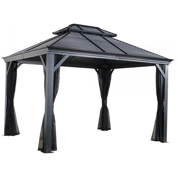 ShelterLogic Sojag Mykonos II 500-9165357 Gazebo 12x14ft Aluminum Rectangle (Gray)