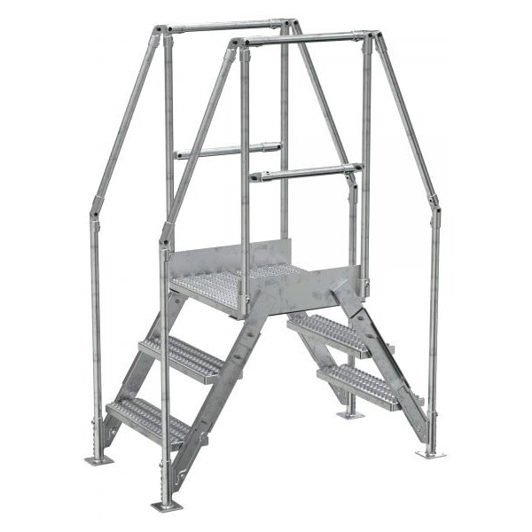 Vestil COL-AL-3-26-14 Aluminum Cross-Over Ladder (500 lb, 3 Step)