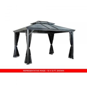 ShelterLogic Sojag 500-9165173 VENTURA II 10x10ft Square Hardtop Gazebo, Aluminum, Gray