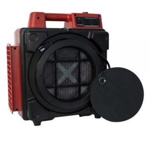 XPOWER X-2480A-Red Mini 3-Stage HEPA Scrubber w/ Outlets (550 CFM, Red)
