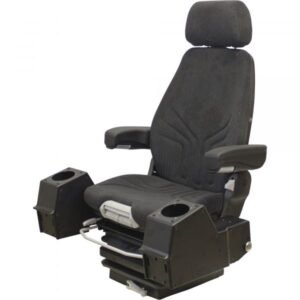K&M 8254 High-Back Suspension Seat w/ Control Pods Black/Gray