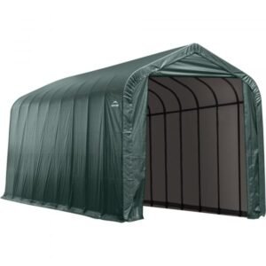ShelterLogic 95351 Instant Garage 14ft W Peak-Style 20ft L x 12ft H (Green)