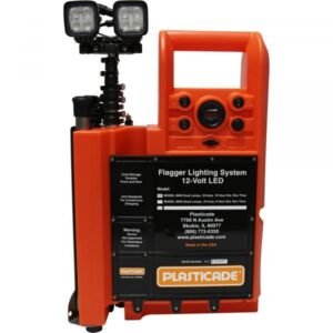 Plasticade 8005 Portable Flagger Station - 110V, 2 Bulbs