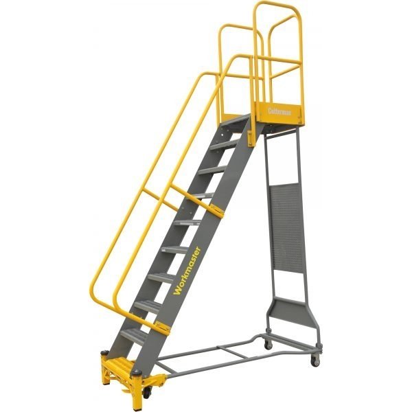 Cotterman WMX10R37A3P3 1000lb Workmaster Rolling Ladder, 10 Steps