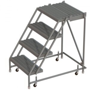 Tri-Arc KDSR004242-D2 4-Step Serrated Steel Rolling Ladder (450 lbs Cap)