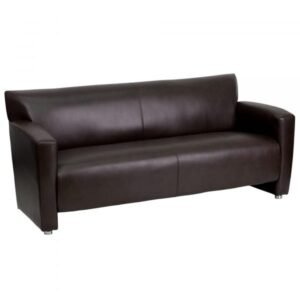 Flash Furniture 2223BN Leather Sofa Brown 68.5in Wide Compact Size