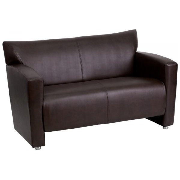 Flash Furniture 2222BN Leather Loveseat Brown 51in Wide