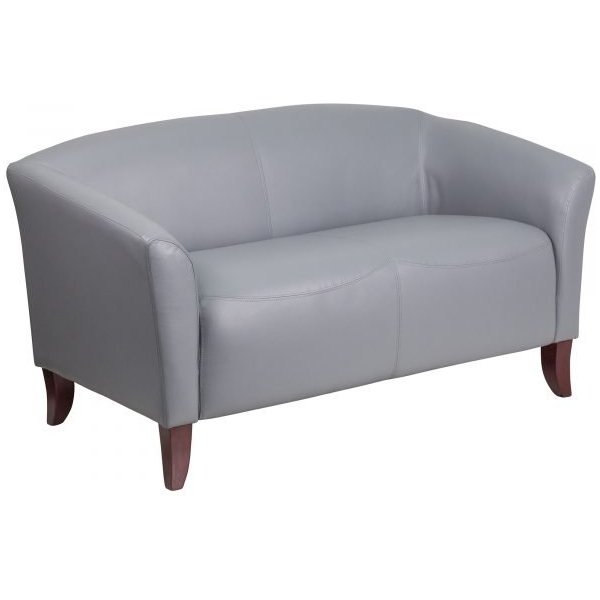 Flash Furniture 1112GY Leather Loveseat Gray 52in Wide