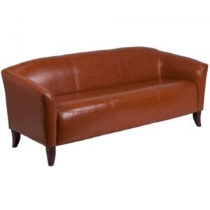 Flash Furniture 1113CG Leather Sofa Cognac 72.75in Wide Modern Design