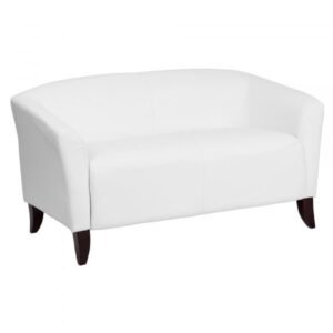 Flash Furniture 1112WH Leather Loveseat White 52in Wide