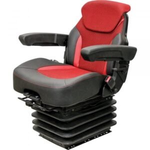 K&M Uni Pro KM 1007 Heavy-Duty Air Suspension Seat 12-Volt Compressor Red/Black