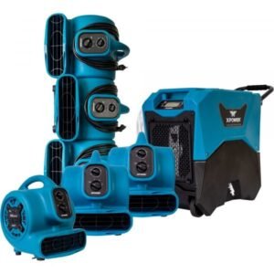 XPOWER 7-Pc Contractor Pack (6) Mini Air Movers + (1) Commercial LGR Dehumidifier