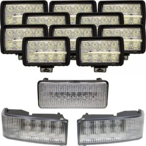 Tiger LED CASEKIT7 Tractor Light Kit 13-Light Flood/Spot 648 Watts 53800 Lumens