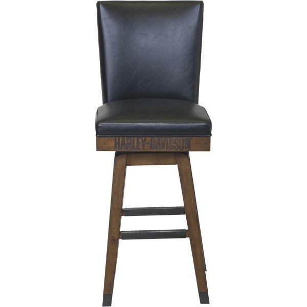 Harley-Davidson HDL-13112 Bar & Shield Square Barstool Brown Frame