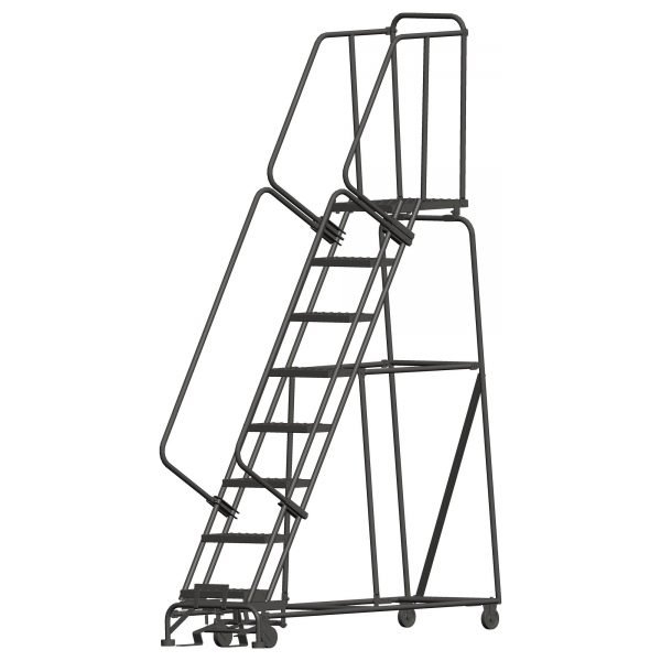 Ballymore 082421G 8-Step Narrow Aisle Ladder 113"H Grip Strut