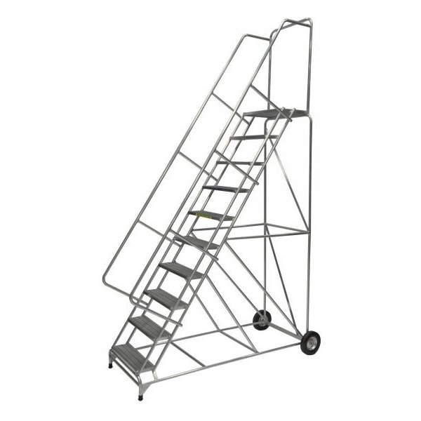 Ballymore 10-Step Wide Base Aluminum Ladder Perforated (133in H)