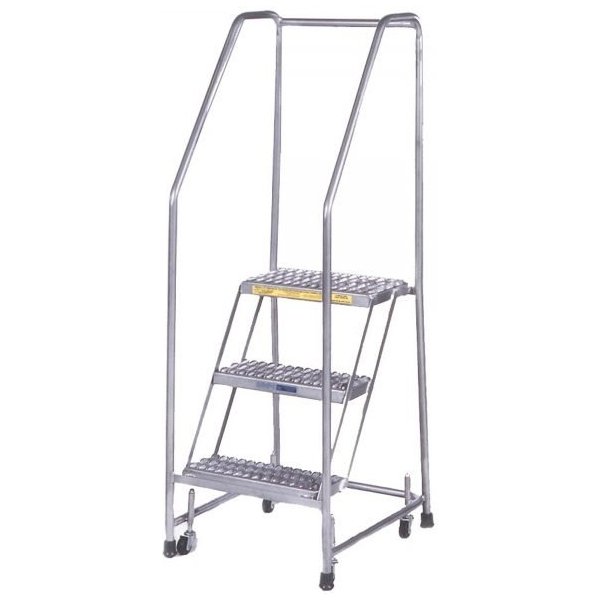 Ballymore 4-Step Aluminum Rolling Ladder Perforated Tilt-Roll (68in H)