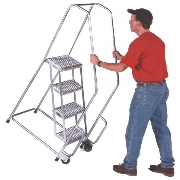 Ballymore 5-Step Aluminum Rolling Ladder Perforated Tread (77.5in H)