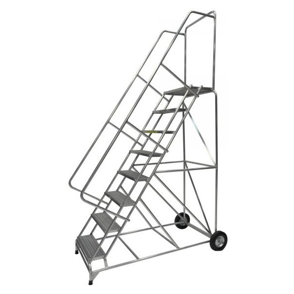 Ballymore 8-Step Wide Base Aluminum Ladder Perforated (113in H)