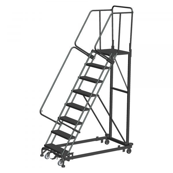 Ballymore ML083221G 8-Step Rolling Ladder 110"H Grip Strut 1 Ballymore ML083221G 8-Step Rolling Ladder 110"H Grip Strut