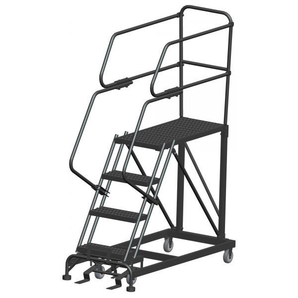 Ballymore SEP4-2436 Single Entry Rolling Steel Work Platform 4 Steps 76-inch Height 24x36-inch Deck
