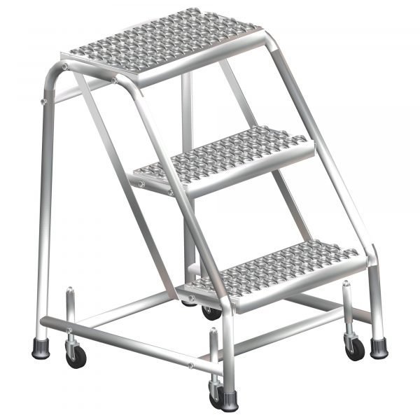 Ballymore SS3NG Stainless Steel Rolling Step Stool 3 Steps 28.5-inch Height Grip Strut Treads 1 Ballymore SS3NG Stainless Steel Rolling Step Stool 3 Steps 28.5-inch Height Grip Strut Treads