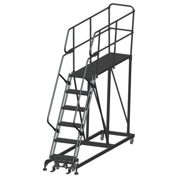 Ballymore SW-SEP6-2460 Rolling Steel Work Platform 6 Steps 96-inch Height 24x60-inch Deck